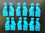 Vintage Personnage fétiche - Fu Lions - porcelaine turquoise