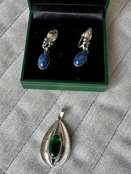 Zonder Minimumprijs - Georg Jensen - Oorbellen Zilver Lapis, Handtassen en Accessoires, Oorbellen