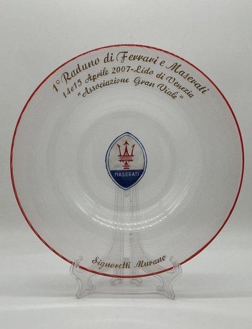 Signoretti Murano - Piatto commemorativo Maserati - Schotel, Antiek en Kunst, Antiek | Glaswerk en Kristal