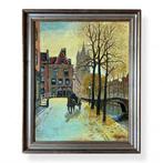 Scuola europea (XX), firmato P.C. Platen - Calesse a Delft, Antiek en Kunst