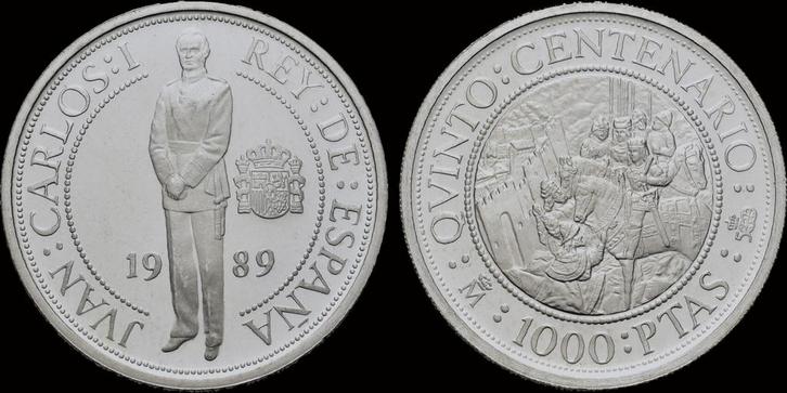 Spain 1000 pesetas 1989 Proof zilver, Postzegels en Munten, Munten en Bankbiljetten | Toebehoren, Verzenden