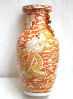 Vase balustre - Porcelaine - 47 cm, doré peint à la main