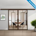 Dubbele stalen Schuifdeuren met koofsysteem Brons 5 Vlaks Ma