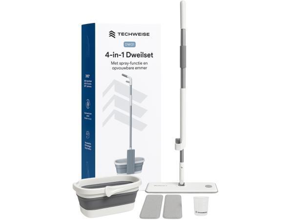 Veiling - Techweise 4-in-1 Dweilsysteem met Spray en Opvouwb, Huis en Inrichting, Schoonmaakartikelen