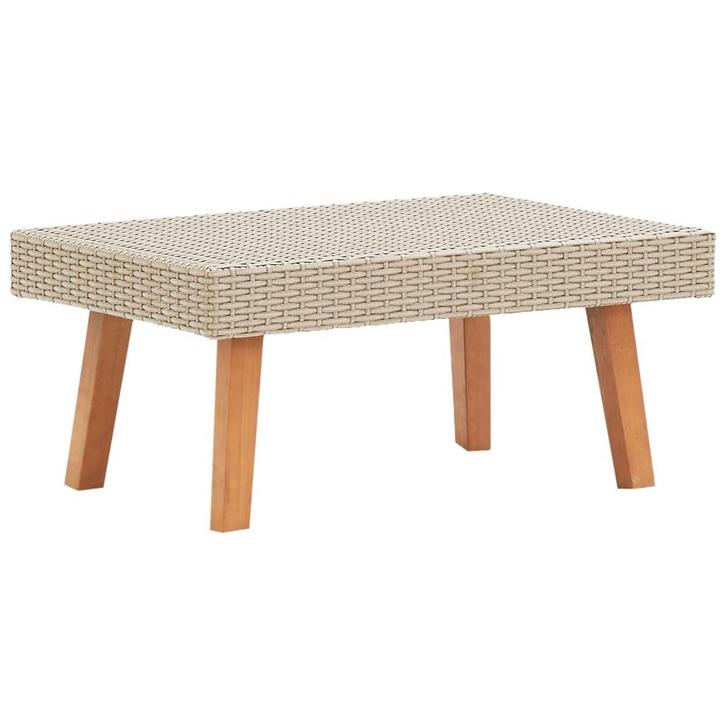 vidaXL Tuintafel poly rattan beige, Tuin en Terras, Tuintafels, Nieuw, Verzenden