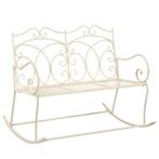 vidaXL Banc de jardin 104 cm Fer Blanc antique, Jardin & Terrasse, Verzenden, Neuf