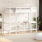 vidaXL Hoogslaper met bureau massief grenenhout wit 90x190, Verzenden, Nieuw