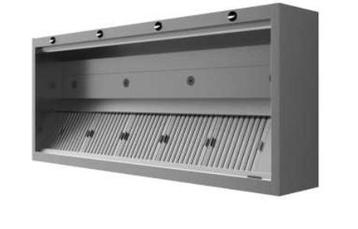 RVS Afzuigkap Extractor Inductie model 300cm, zonder motor