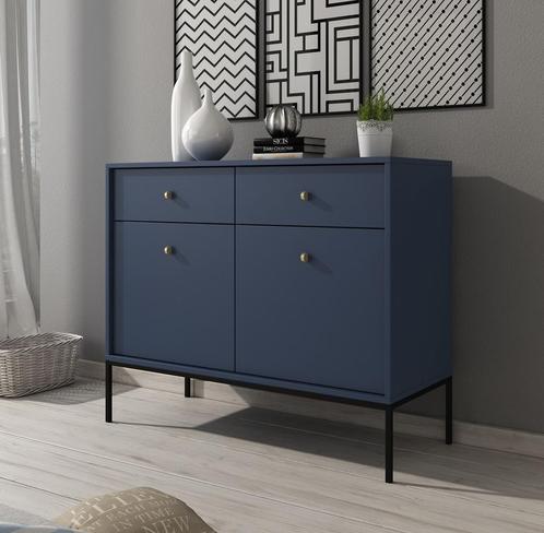 Dressoir Goud Blauw - 104x83x39 cm, Huis en Inrichting, Kasten | Dressoirs, 25 tot 50 cm, Nieuw, 100 tot 150 cm, Verzenden