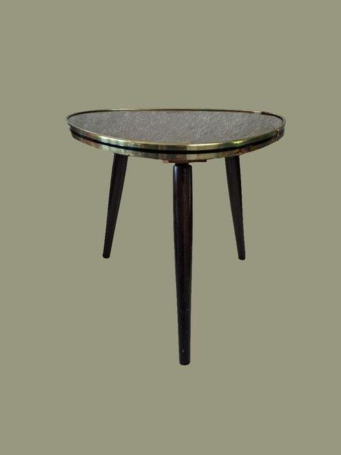 Dressoir - Glas, Hout, laminaat - Vintage bloemtafel, Antiek en Kunst, Kunst | Designobjecten
