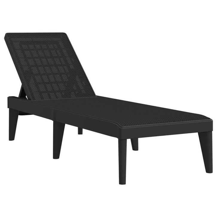 Ligbed Jute-Look Antraciet - Retour deal! Tot -61%, Tuin en Terras, Ligbedden, Verstelbaar, Nieuw, Kunststof, Verzenden