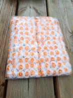 Actie mini foamrose met tule wit+oranje hart bulk pak 144 st, Nieuw