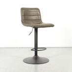 Barkruk Kumla, olijfgroen leder, draaibaar onderstel, Huis en Inrichting, Stoelen, Ophalen of Verzenden, Gebruikt