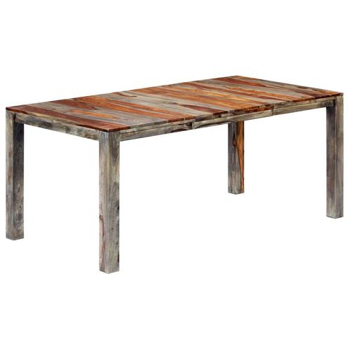 vidaXL Eettafel 180x90x76 cm massief sheeshamhout grijs, Huis en Inrichting, Tafels | Eettafels, Nieuw, Verzenden