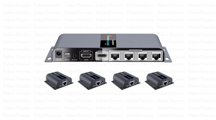 HDMI 4 poort extender + splitter over UTP - Huismerk, Doe-het-zelf en Bouw, Elektriciteit en Kabels, Ophalen of Verzenden