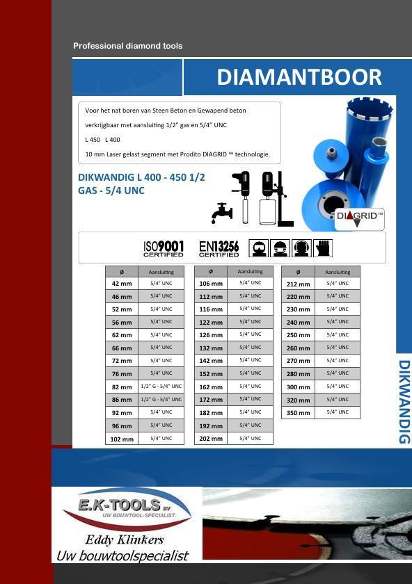 Kernboor Nat dikwand voor Steen - Beton - Gewapend beton., Bricolage & Construction, Outillage | Foreuses, Envoi
