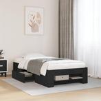 vidaXL Bedframe bewerkt hout zwart 90x200 cm, Huis en Inrichting, Slaapkamer | Bedden, Verzenden, Nieuw