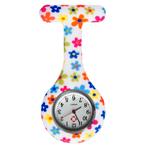 Fako - Verpleegstershorloge - Siliconen Print - Bloemetjes, Verzenden, Nieuw