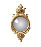 Miroir convexe oeil de sorcière doré style Régence  - Miroir