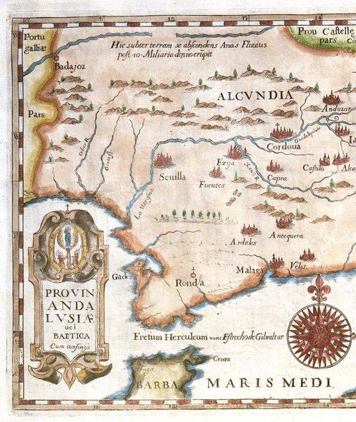 Espagne - Andalousie (carte + fiche descriptive); J., Boeken, Atlassen en Landkaarten