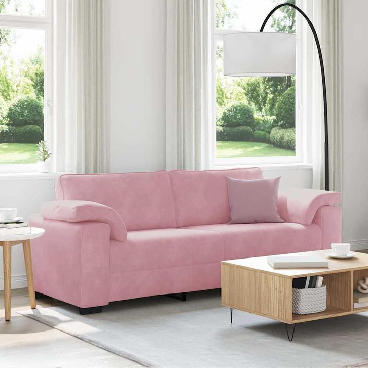 vidaXL 3-zitsbank roze 178 cm fluweel, Huis en Inrichting, Zetels | Zetels, Nieuw, Verzenden