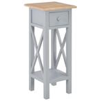 vidaXL Bijzettafel 27x27x65,5 cm hout grijs, Huis en Inrichting, Verzenden, Nieuw