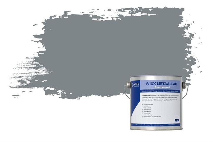 Wixx Aqua Metaallak Roestwerend RAL 7046 | Telegrijs 2 2.5L, Doe-het-zelf en Bouw, Verf, Beits en Lak, Nieuw, Verzenden