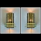 Wandlamp (2) - Set Cinema Lampen - Glas, Messing