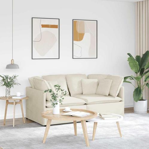 vidaXL Modulaire bank met kussens fluweel crèmekleurig, Huis en Inrichting, Zetels | Zetels, Nieuw, Verzenden