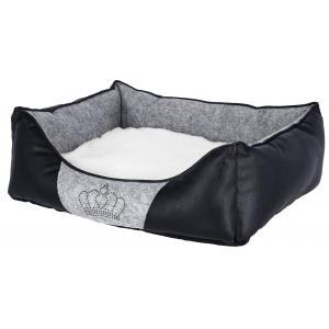 Knuffelbed chiara 55x45x18cm, grijs zwart met, Animaux & Accessoires, Accessoires pour chiens
