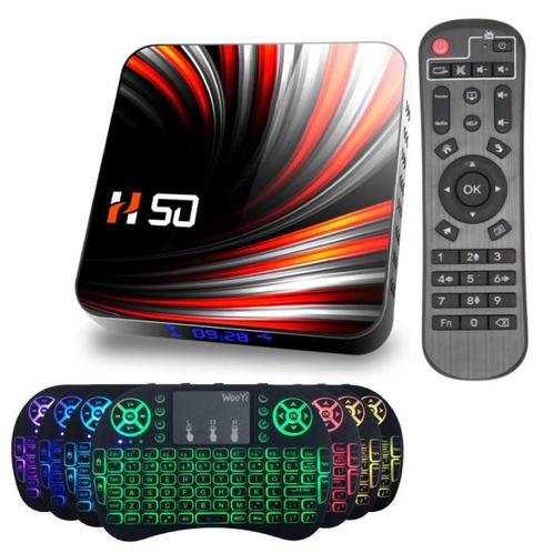 H50 TV Box Mediaspeler met Draadloos RGB Toetsenbord -, TV, Hi-fi & Vidéo, Accessoires de télévision, Envoi
