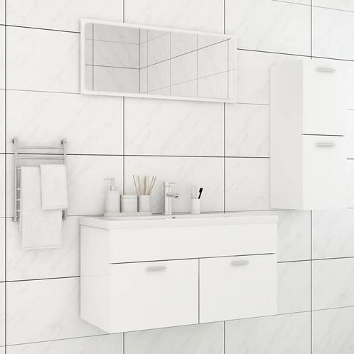 vidaXL Badkamermeubelset bewerkt hout wit, Huis en Inrichting, Badkamer | Badkamermeubels, Nieuw, Verzenden