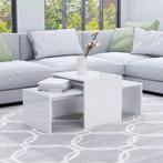 vidaXL Salontafelset 100x48x40 cm bewerkt hout hoogglans wit, Huis en Inrichting, Tafels | Salontafels, Verzenden, Nieuw