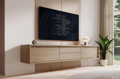 Meubella TV-Meubel Fortunato eiken 180 cm lades, Huis en Inrichting, Kasten |Televisiemeubels, 25 tot 50 cm, Nieuw, 150 tot 200 cm