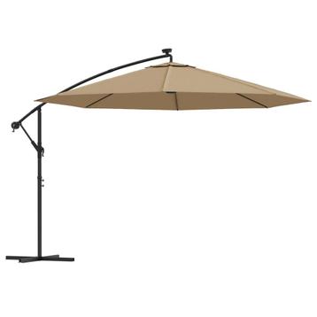 Zweefparasol LED 350cm Taupe | Retour Deal | 40% Korting beschikbaar voor biedingen