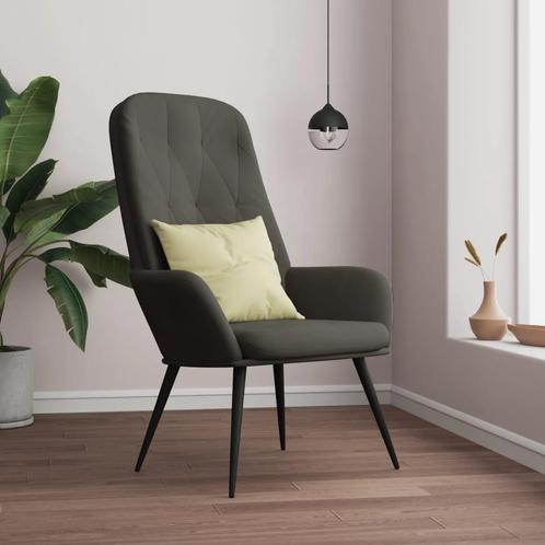 vidaXL Relaxstoel fluweel donkergrijs, Huis en Inrichting, Fauteuils, Nieuw, Verzenden