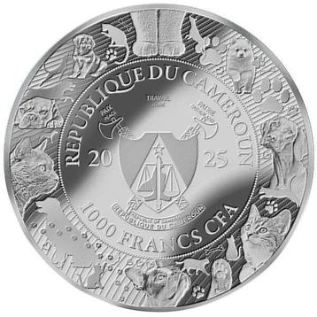 Cameroun. 1000 Francs 2025 DETECTIVE DOG AI-NIMALS 1 Oz