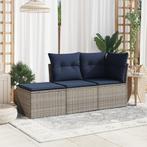 vidaXL Tuinstoel met Kussen Grijs 55x55x37 cm Poly Rattan, Verzenden, Nieuw