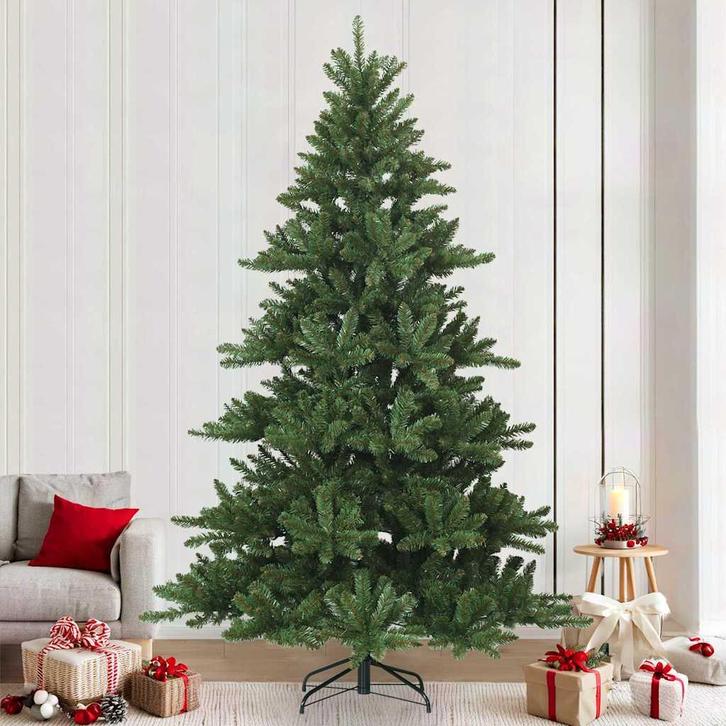 vidaXL Kunstmatige Hinged Kerstboom Groen 240 cm PVC, staal, Diversen, Kerst, Nieuw, Verzenden