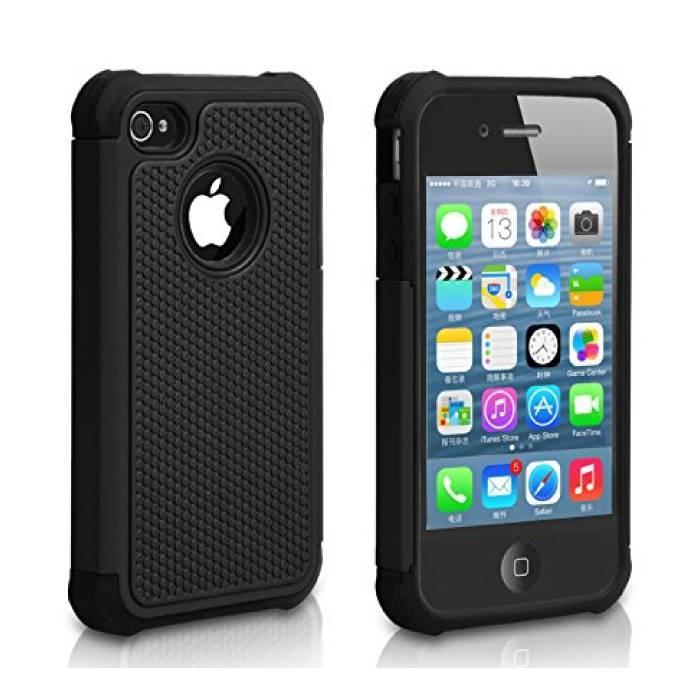 Voor Apple iPhone 4S - Hybrid Armor Case Cover Cas Silicone, Télécoms, Téléphonie mobile | Housses, Coques & Façades | Apple iPhone