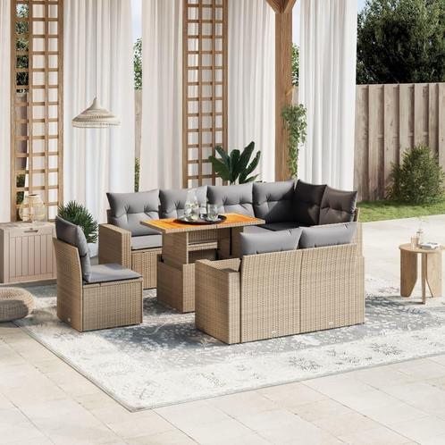 vidaXL Salon de jardin avec coussins 9 pcs beige rÃ©sine, Jardin & Terrasse, Ensembles de jardin, Salons de jardin, Neuf, Envoi