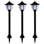 vidaXL LED-solarlampen zwart 3 st, Tuin en Terras, Verzenden, Nieuw