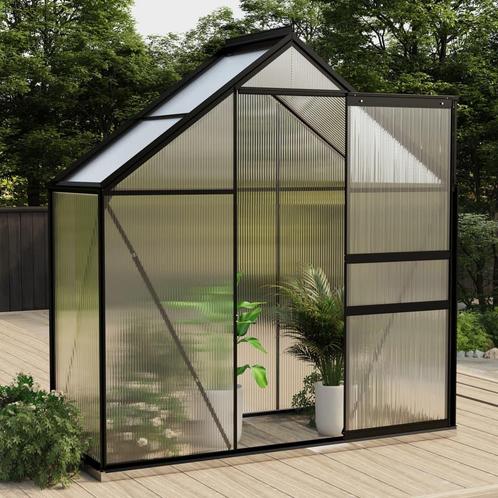 vidaXL Tuinkas 1,33 m² aluminium antracietkleurig, Tuin en Terras, Kassen, Nieuw, Verzenden