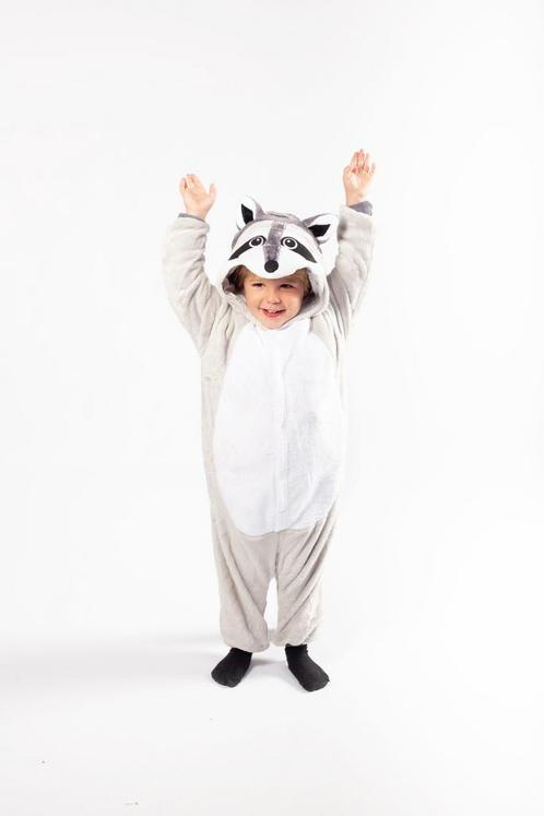 Onesie Grijze Wasbeer Pakje 110-116 Wasbeerpak Kostuum Grijs, Kinderen en Baby's, Carnavalskleding en Verkleedspullen, Nieuw, Ophalen of Verzenden