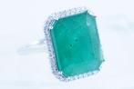 Zonder minimumprijs - Ring Platina - 13.60ct. tw. Smaragd -
