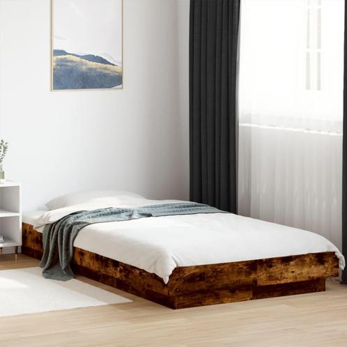 vidaXL Bedframe met LED-verlichting gerookt eikenkleurig, Huis en Inrichting, Slaapkamer | Bedden, Nieuw, Verzenden