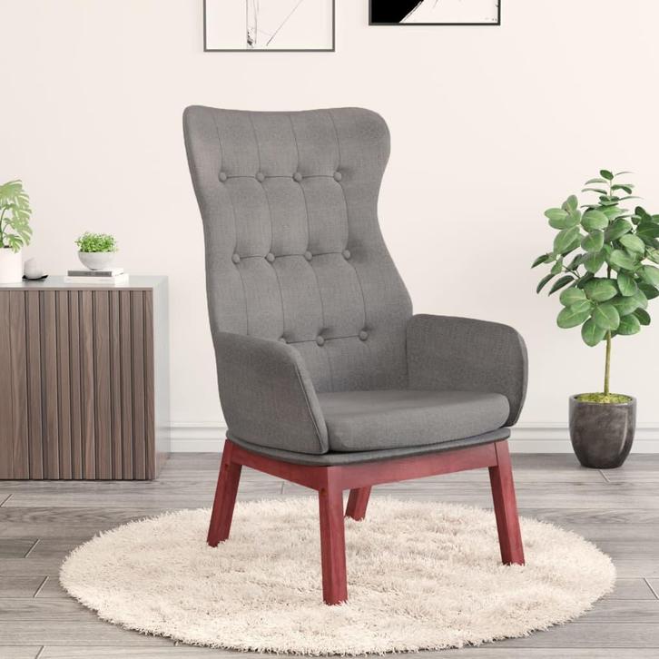 Fauteuil lichtgrijs stof | Tweede Kansje | OP = OP Nu!, Huis en Inrichting, Fauteuils, 50 tot 75 cm, 75 tot 100 cm, Nieuw, Hout