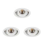 Spots inbouw Inbouwspot Bjorn 1 Rond wit set 3 stuks, Verzenden