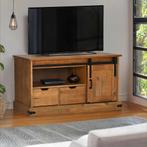 vidaXL Tv-meubel HALDEN met schuifdeur 110x40x60 cm massief, Huis en Inrichting, Verzenden, Nieuw