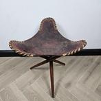 Tabouret - Pliable - Cuir, Bois, Antiek en Kunst